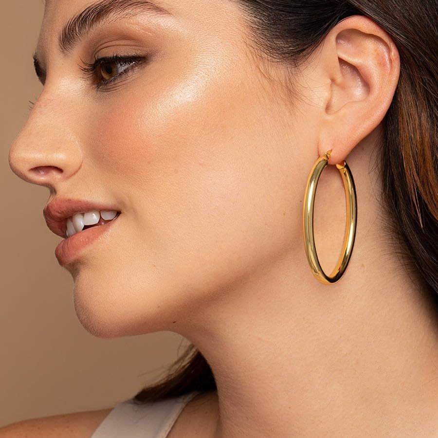 Body Jewelry Hypoallergenic - Gold Plated Stainless Steel Smooth Flat