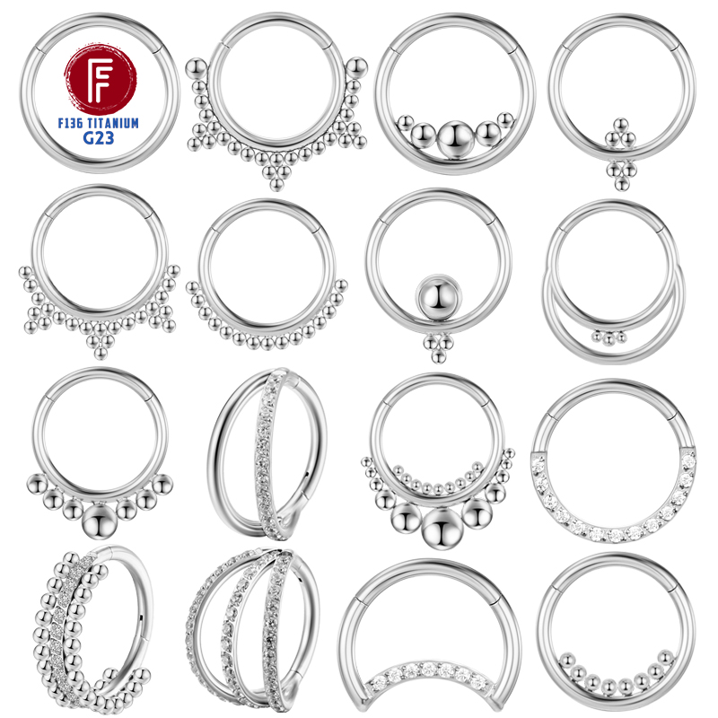 Septum Clicker Ring - F136 Titanium Piercing Septum Cartilage Tragus