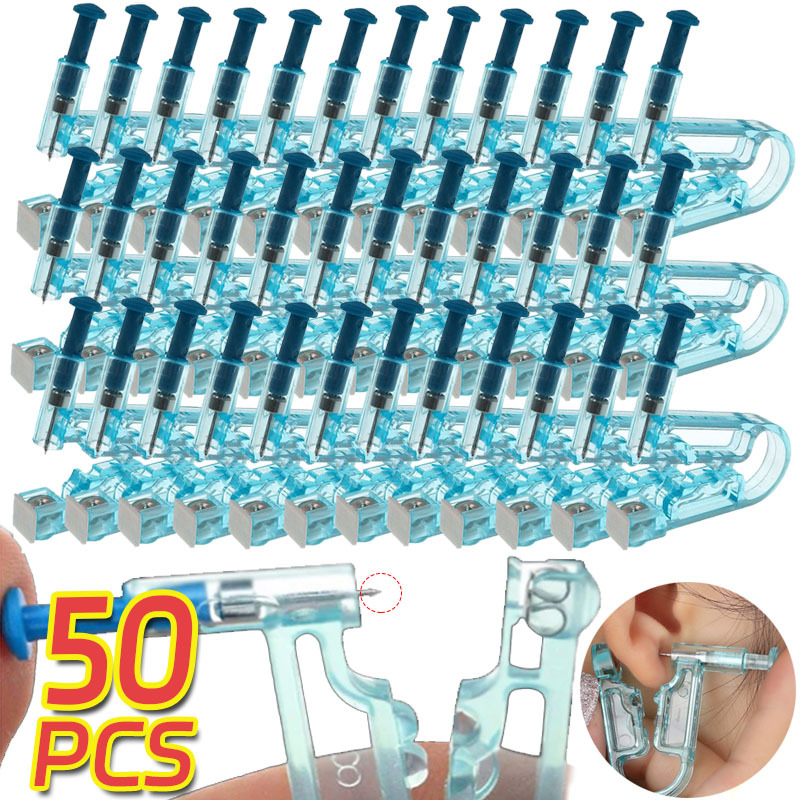 Body Jewelry Kit - Disposable Safety Ear Piercing Gun 1/50Pcs