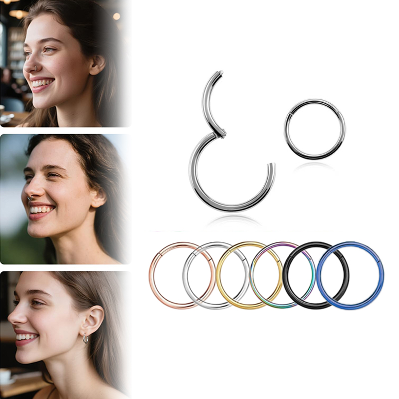 Septum Clicker Ring - 16G 316L Surgical Steel Hinged Clicker