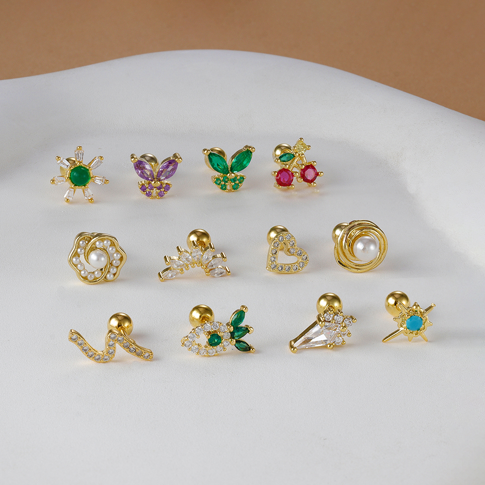 Body Jewelry Hypoallergenic - 1PC Tiny Flower Heart Butterfly Stainless