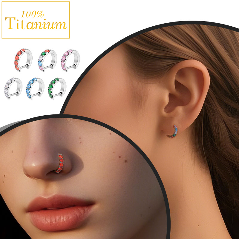 Body Jewelry Implant Grade - F136 Titanium Hinged Earring for Women