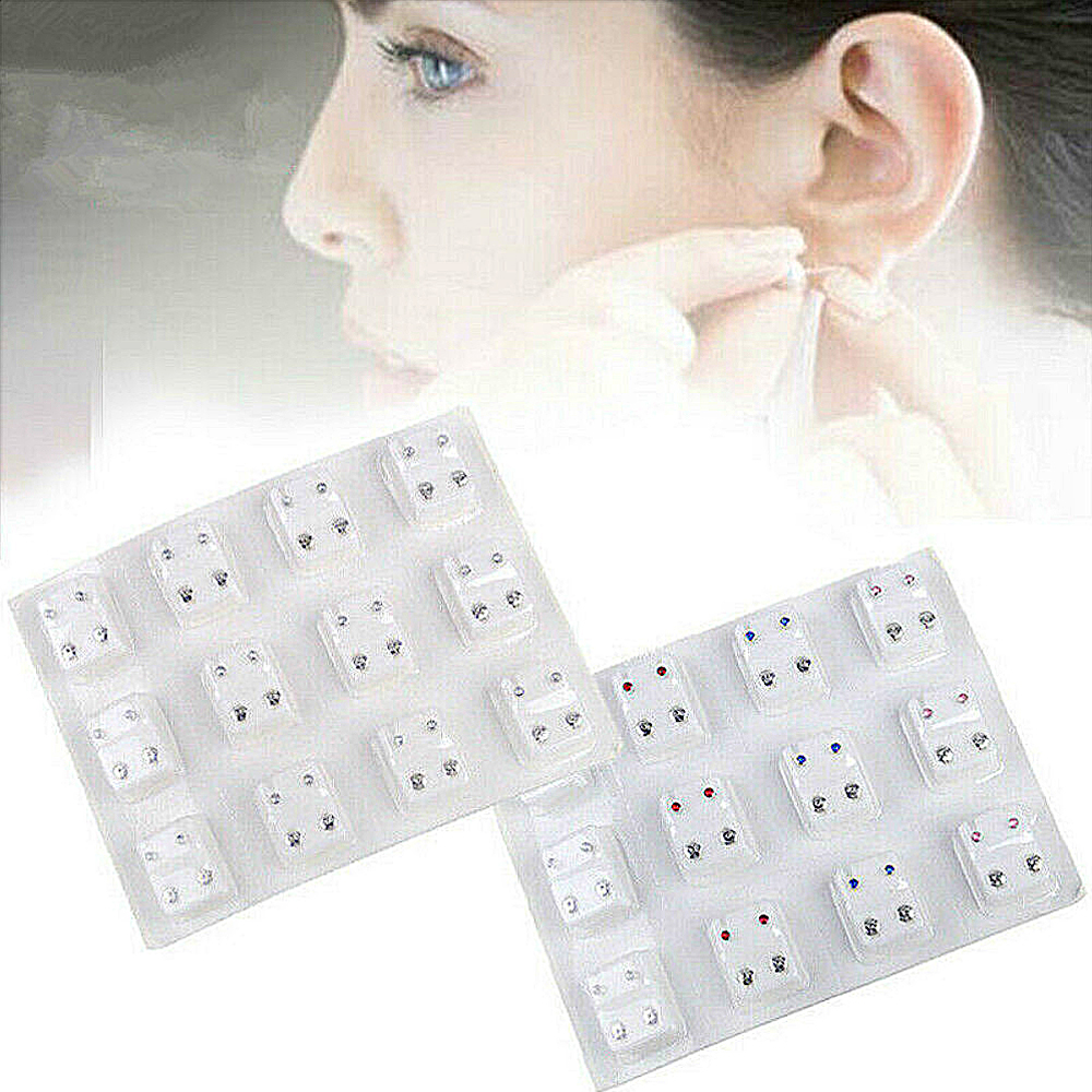 Body Jewelry Kit - 12 Pairs Crystal Medical Earrings Piercing