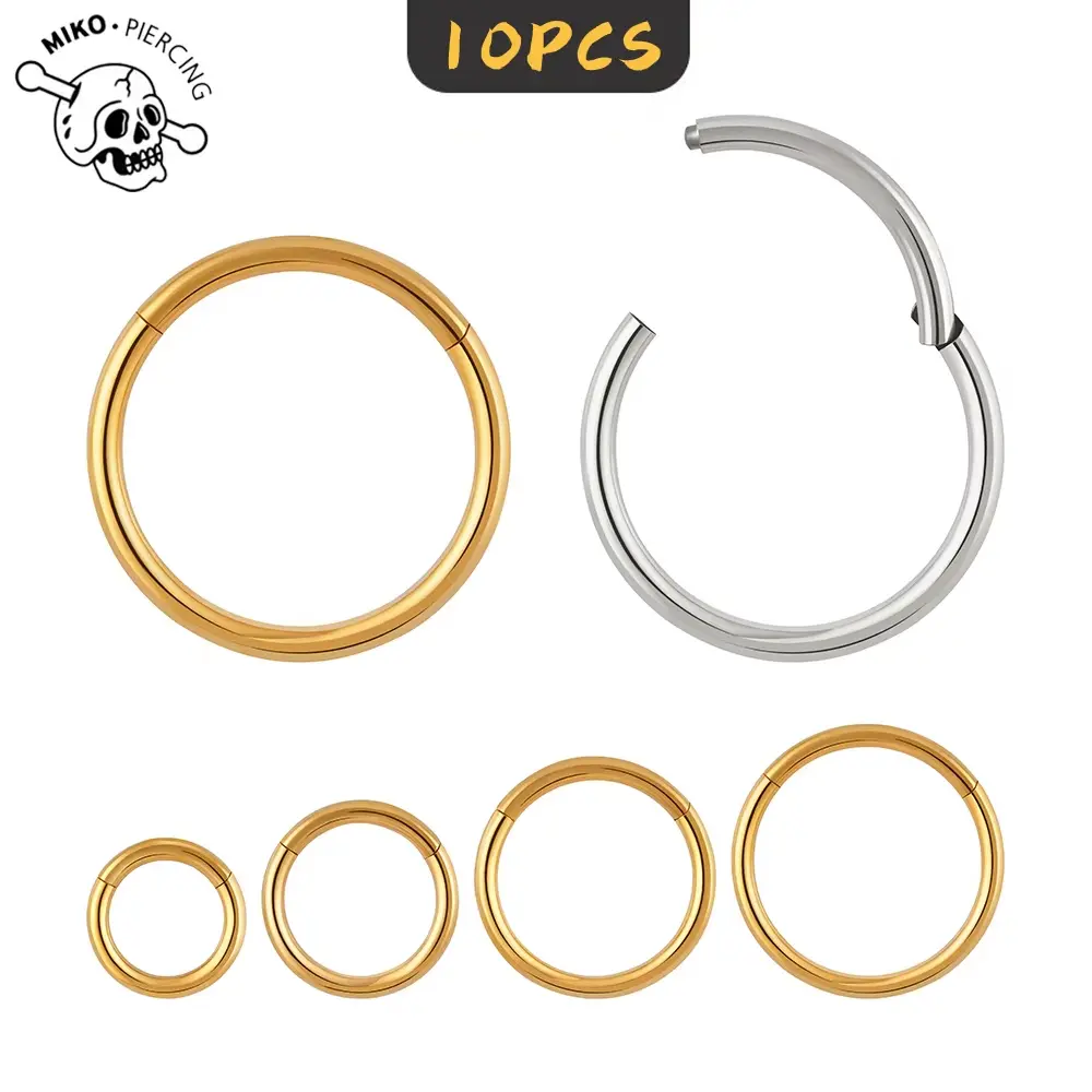 Septum Clicker Ring - 10PCS ASTM F136 Titanium Nose Ring