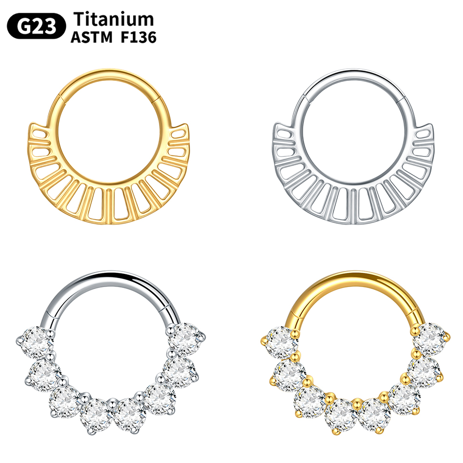 Septum Clicker Ring - 1PC 16G Septum Nose Hoop Ring