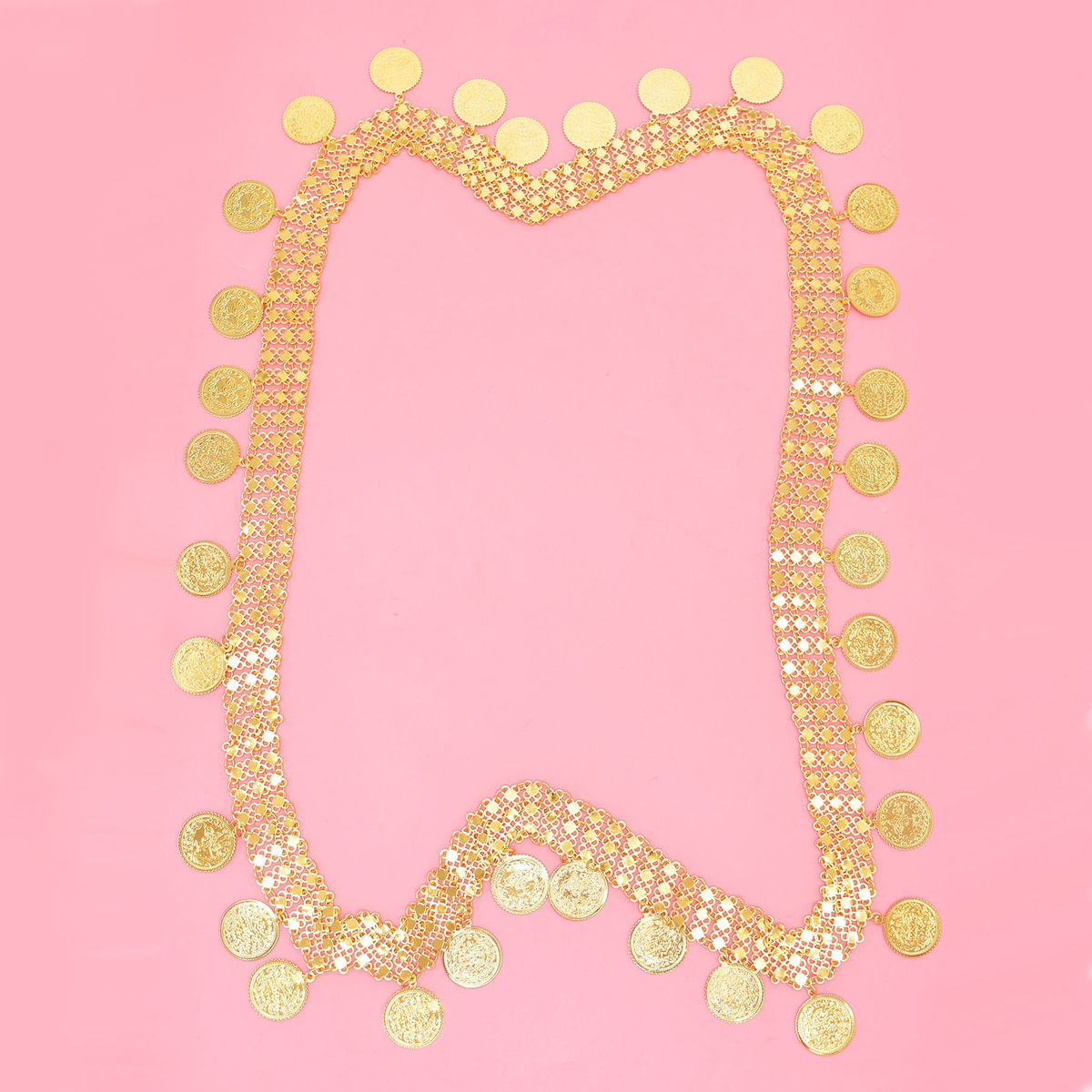 Body Jewelry Gold Plated - Gold Plated Simple Large Coins Tassel