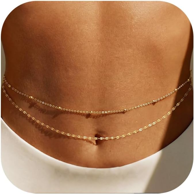 Body Jewelry Gold Plated - 14K Gold Plated Waist Chain Women