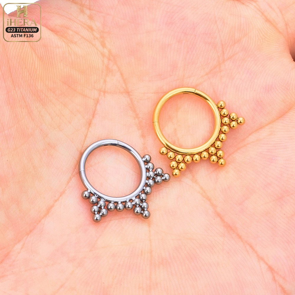 ASTM F136 Titanium Luxury CZ I – обзор и цена Septum Clicker Ring