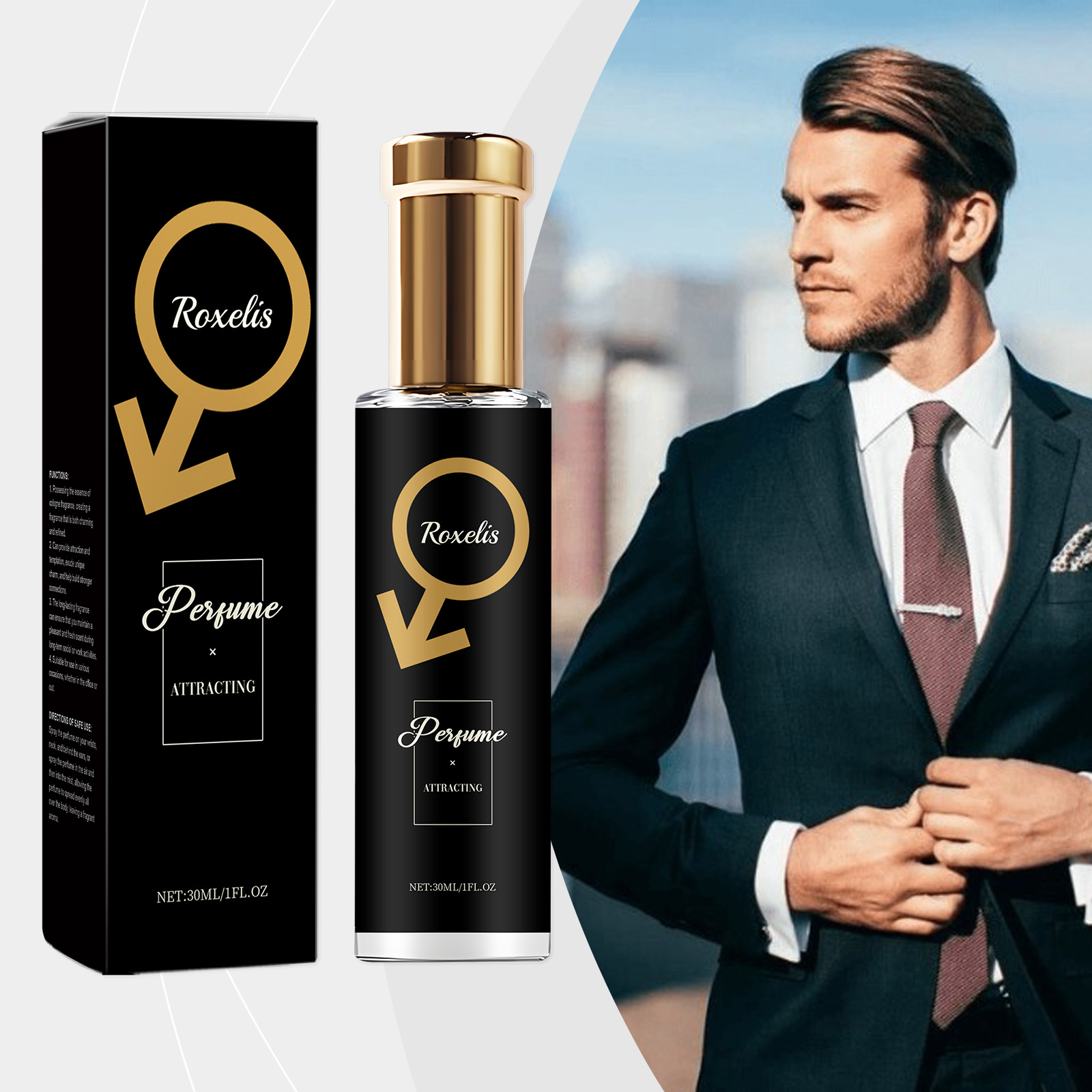 Roxelis 30ml Men Pheromone Per – обзор и цена Body Jewelry Kit