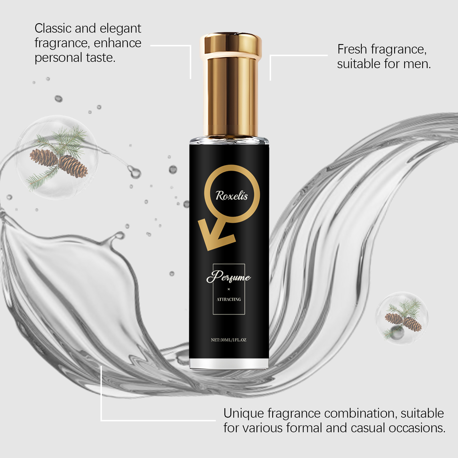 Roxelis 30ml Men Pheromone Per – обзор и цена Body Jewelry Kit