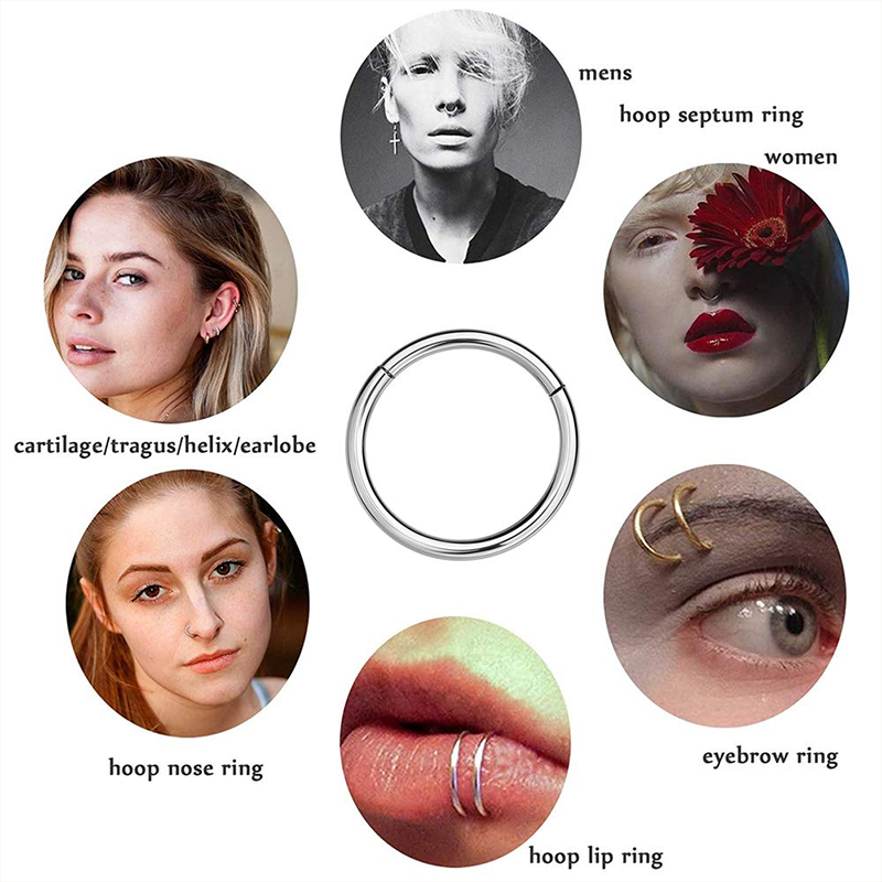 16G 316L Surgical Steel Hinged – обзор и цена Septum Clicker Ring