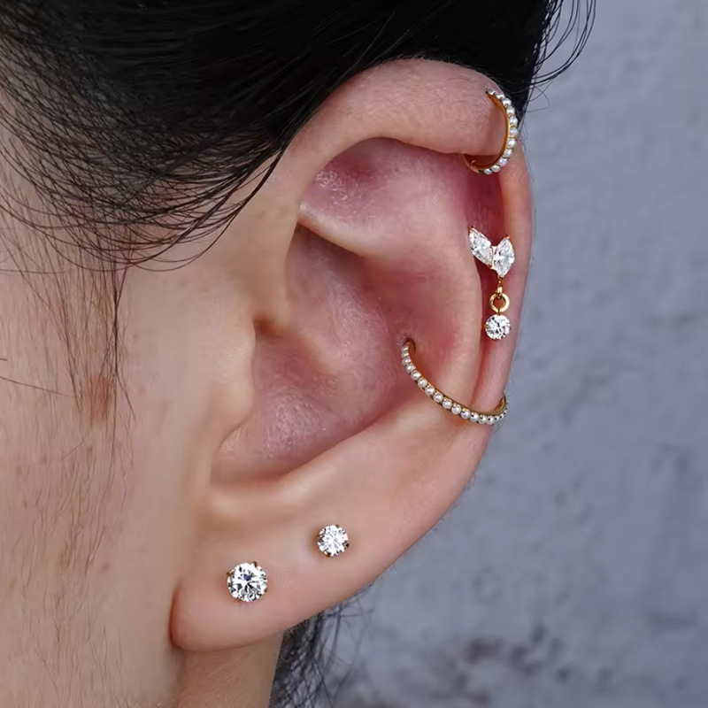 1PC G23 Titanium Ear Studs Int – обзор и цена Body Jewelry Implant Grade