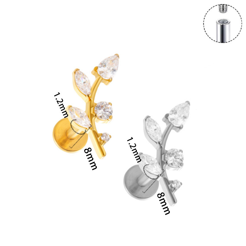 1PC G23 Titanium Ear Studs Int – обзор и цена Body Jewelry Implant Grade