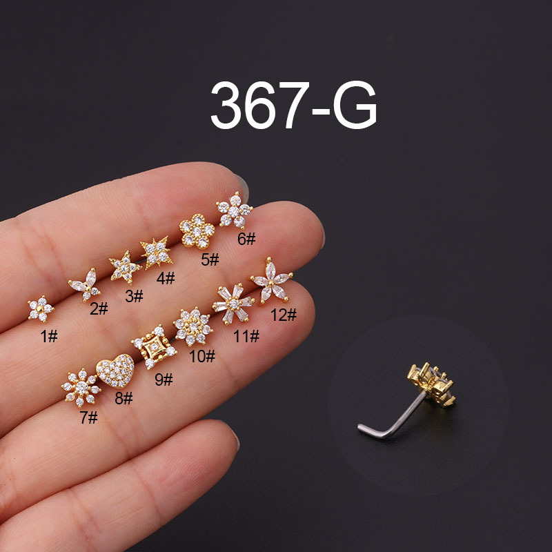 1Pc L Shaped Nose Studs Stainl – обзор и цена Body Jewelry Hypoallergenic