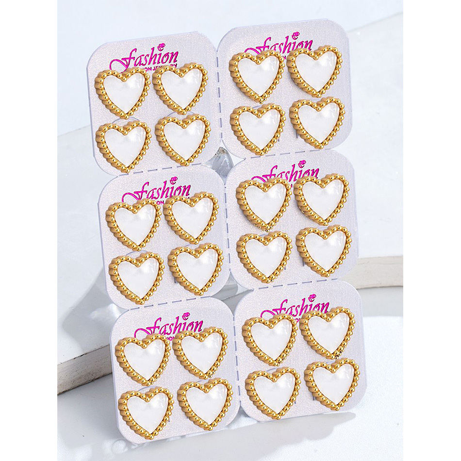 12 Pairs Lot Heart Stud Earrin – обзор и цена Body Jewelry Hypoallergenic