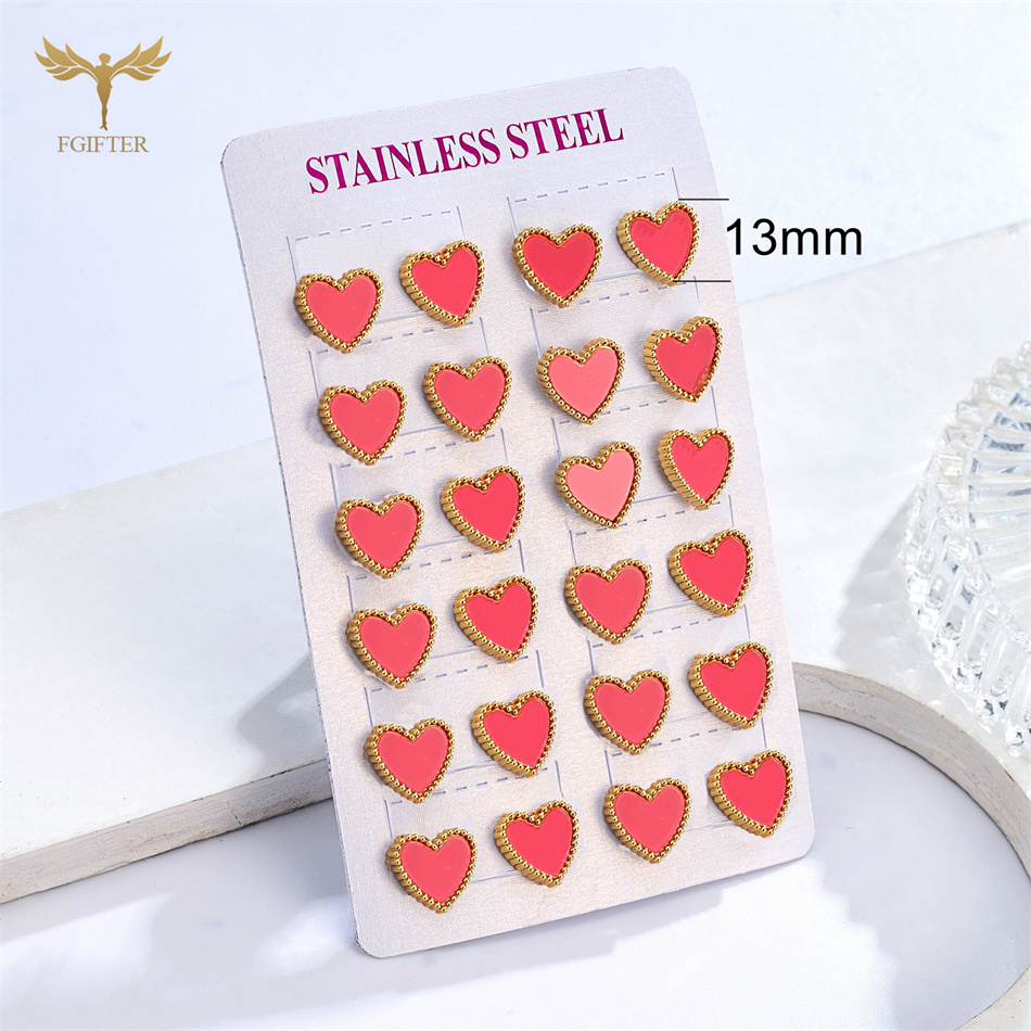 12 Pairs Lot Heart Stud Earrin – обзор и цена Body Jewelry Hypoallergenic