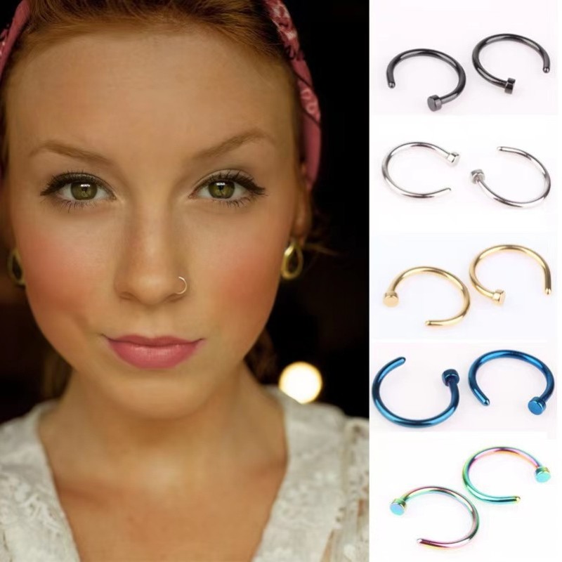 6pcs/lot Punk Jewelry Fake Nos – обзор и цена Body Jewelry Lot