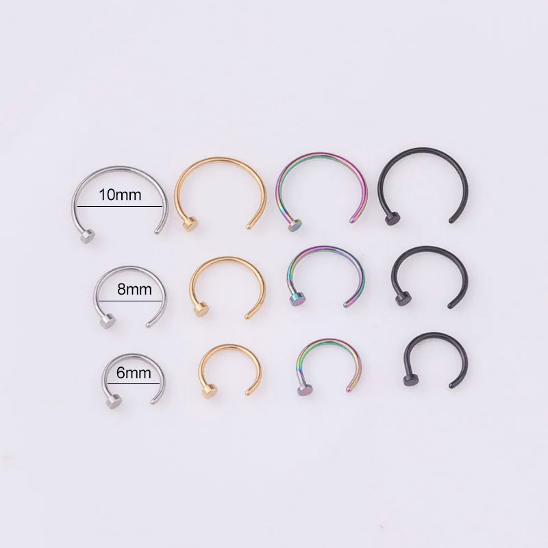 5pcs/lot 20G Nose Ring Hoop, 6 – обзор и цена Body Jewelry Lot