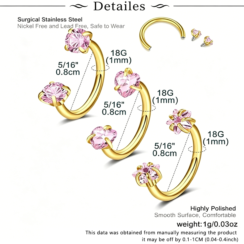 Horseshoe Nose Rings for Women – обзор и цена Body Jewelry Changing Kit