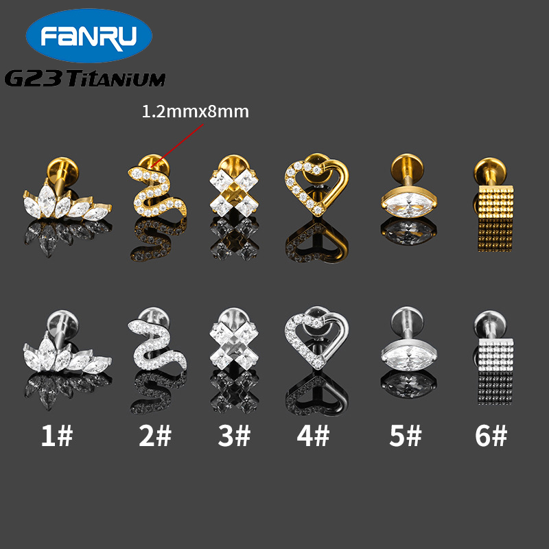 1PC G23 Titanium Piercing Labr – обзор и цена Body Jewelry Implant Grade