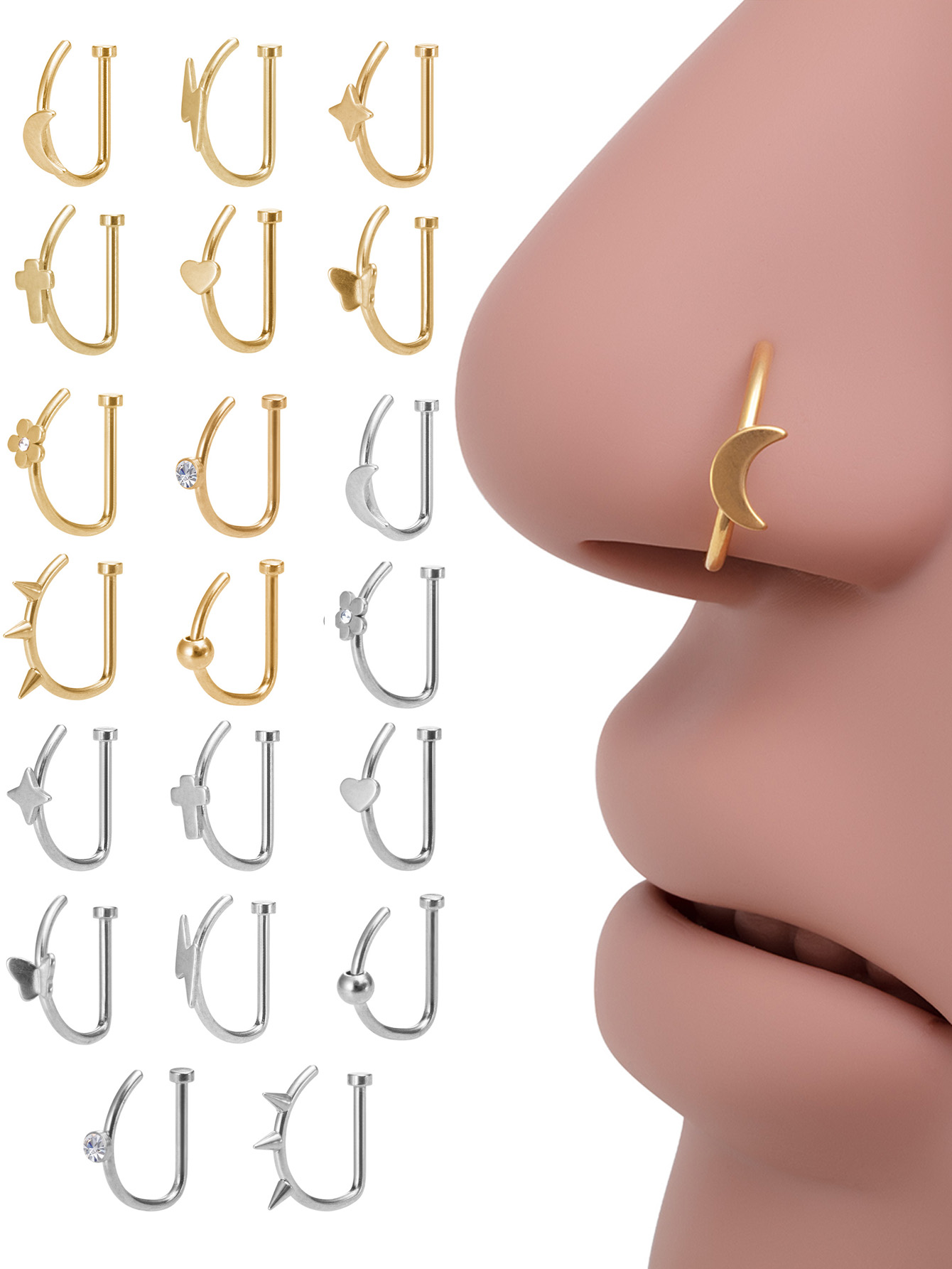 1pc Weld Rivet Butterfly D Sha – обзор и цена Septum Clicker Ring