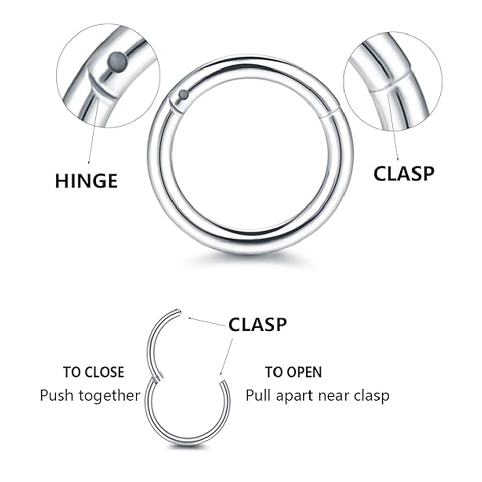 1pc Titanium Hinged Segment Ri – обзор и цена Septum Clicker Ring