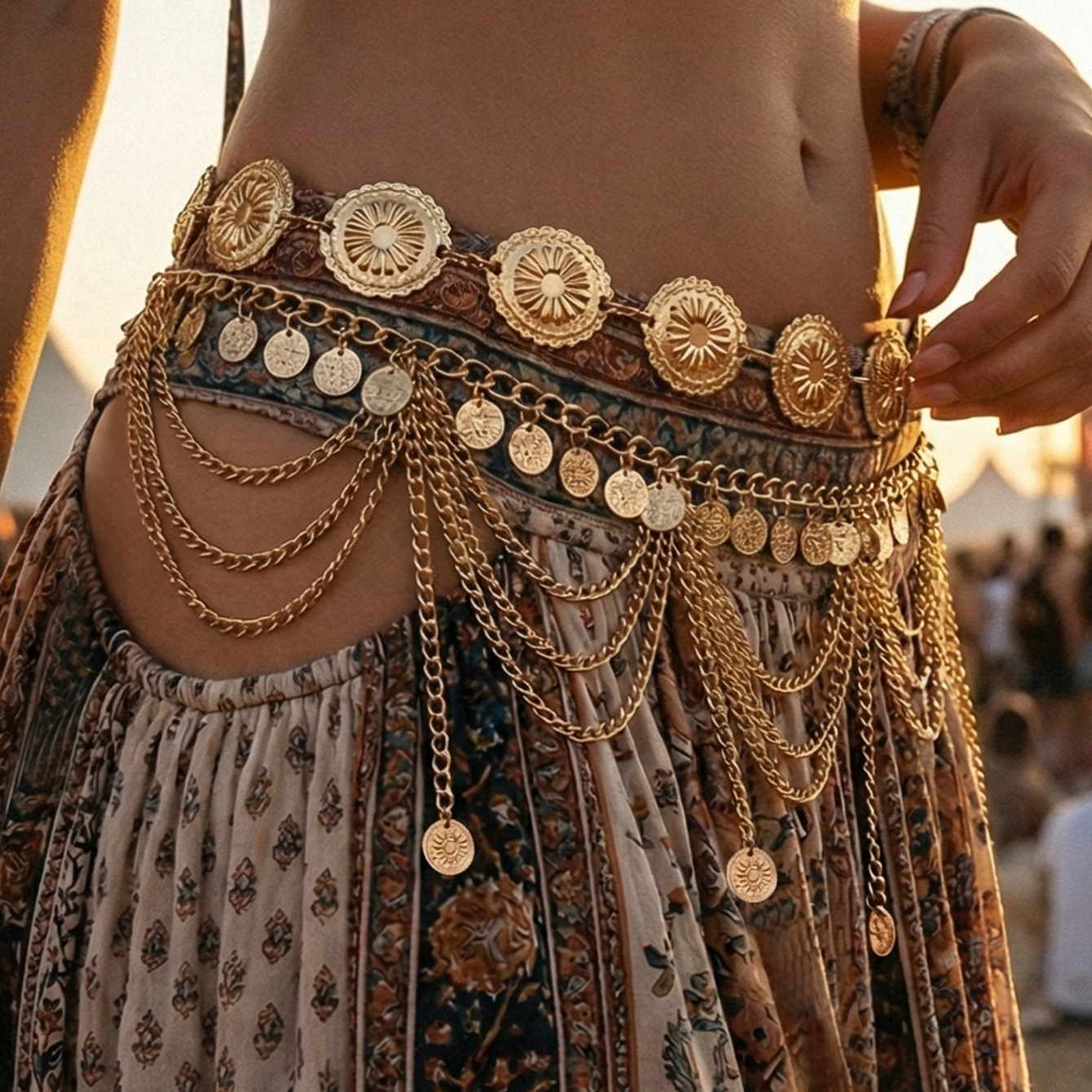Vintage Tribal Coin Fringe Wai – обзор и цена Body Jewelry Gold Plated