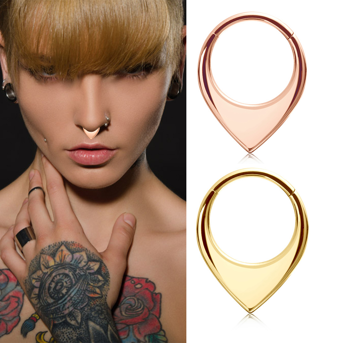 1pcs G23 Titanium ASTM F136 Wa – обзор и цена Septum Clicker Ring