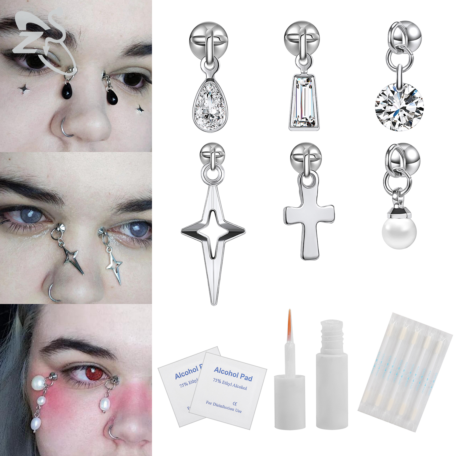 ZS 1 Set Fake Eyebrow Ring Men – обзор и цена Body Jewelry Kit
