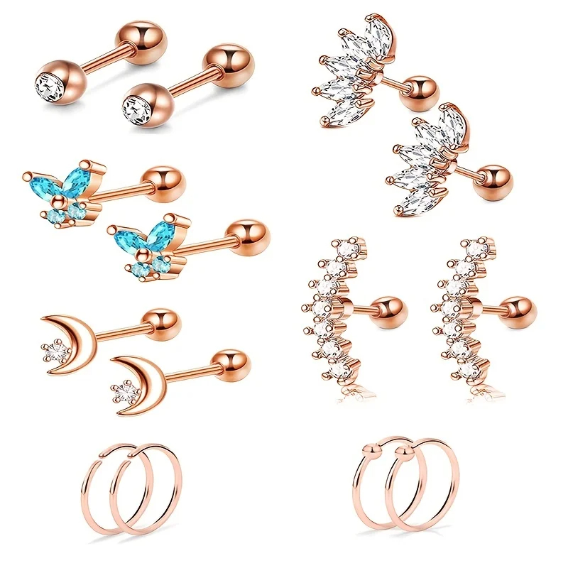 1/7Pairs Stainless Steel Unise – обзор и цена Body Jewelry Hypoallergenic